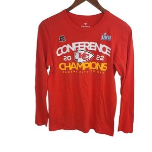 Fanatics Kansas City Chiefs Conference Champions Long Sleeve Tshirt Size Small
